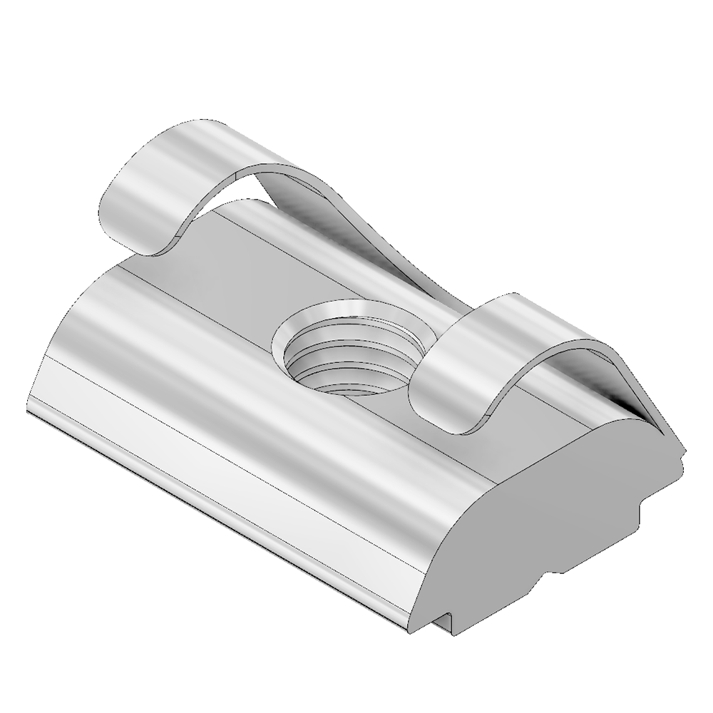 M8L-PF MODULAR SOLUTIONS ZINC PLATED FASTENER<br>M8 LONG RECTANGLE NUT W/POSITION FIX